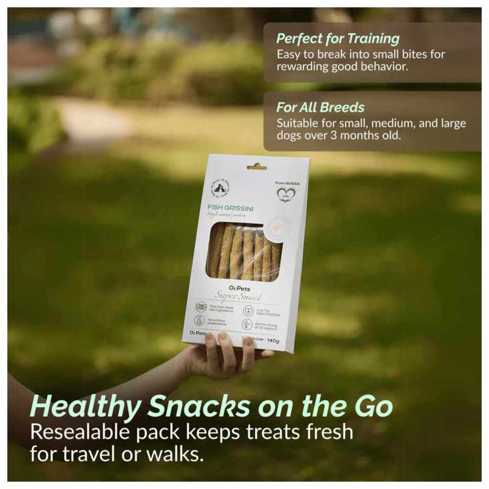 أو تو بيتس - مكافآت للكلاب سوبر سناك - أعواد سمك - 140 غرام