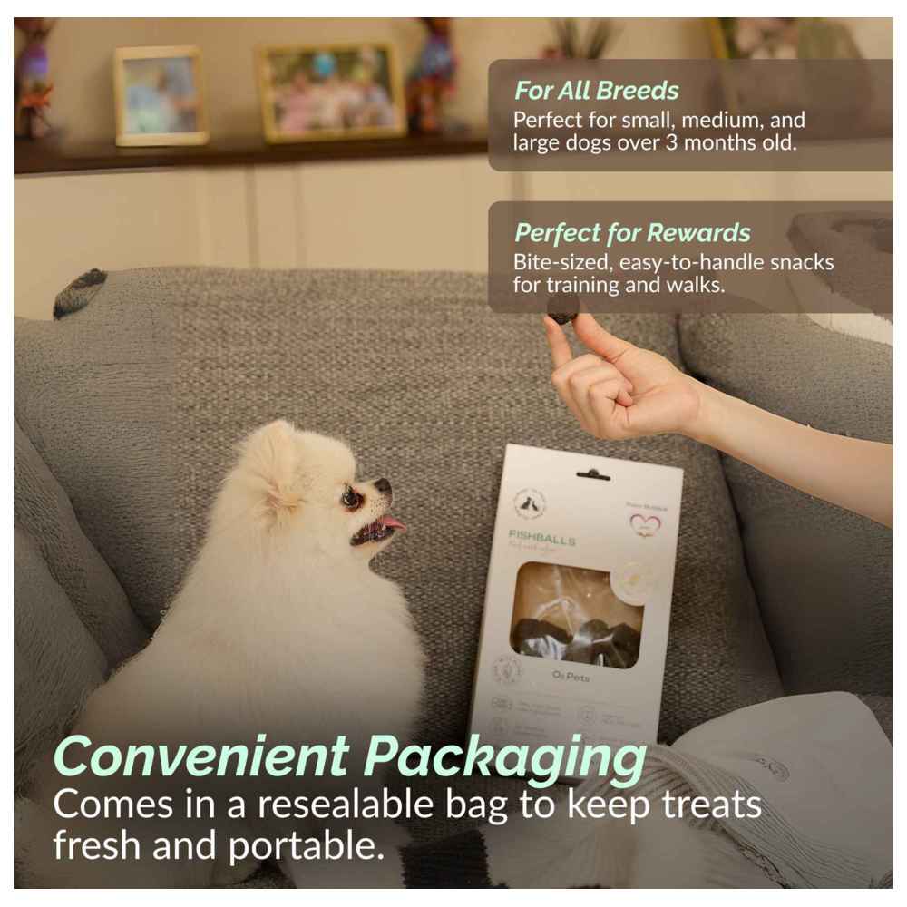 أوه2 بيتس - مكافآت كلاب - كرات سمك القد - 90 جم