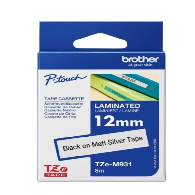 Brother TZE-M931 Black On Matte Silver Label Tape - 12 mm