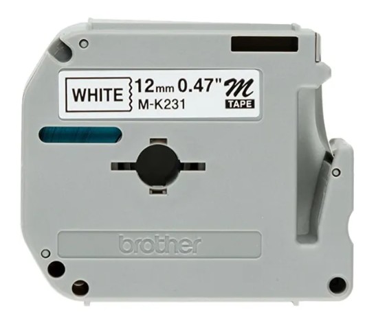 Brother - Label Tape Cassette - Black On White - 12 mm