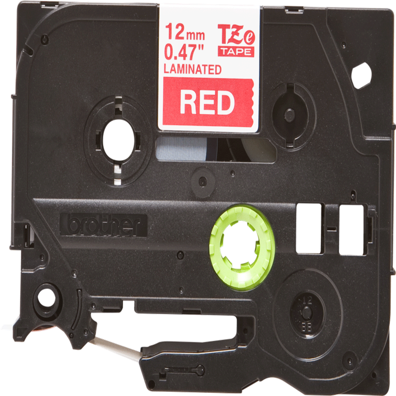 براذر - شريط كاسيت - أبيض على أحمر - 12 مم