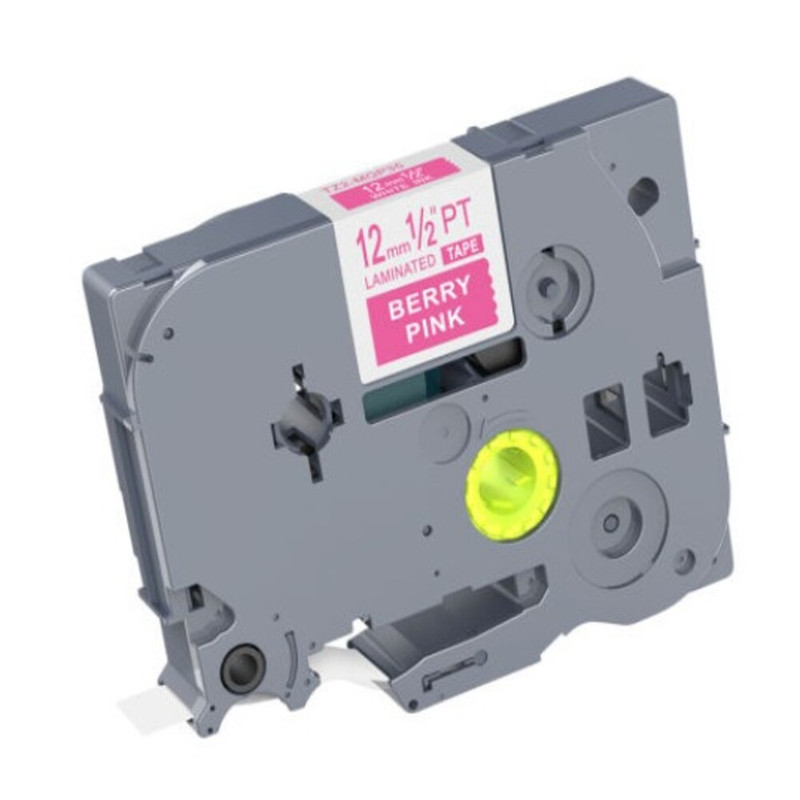Brother - Label Tape Cassette - White On Berry Pink - 12 mm