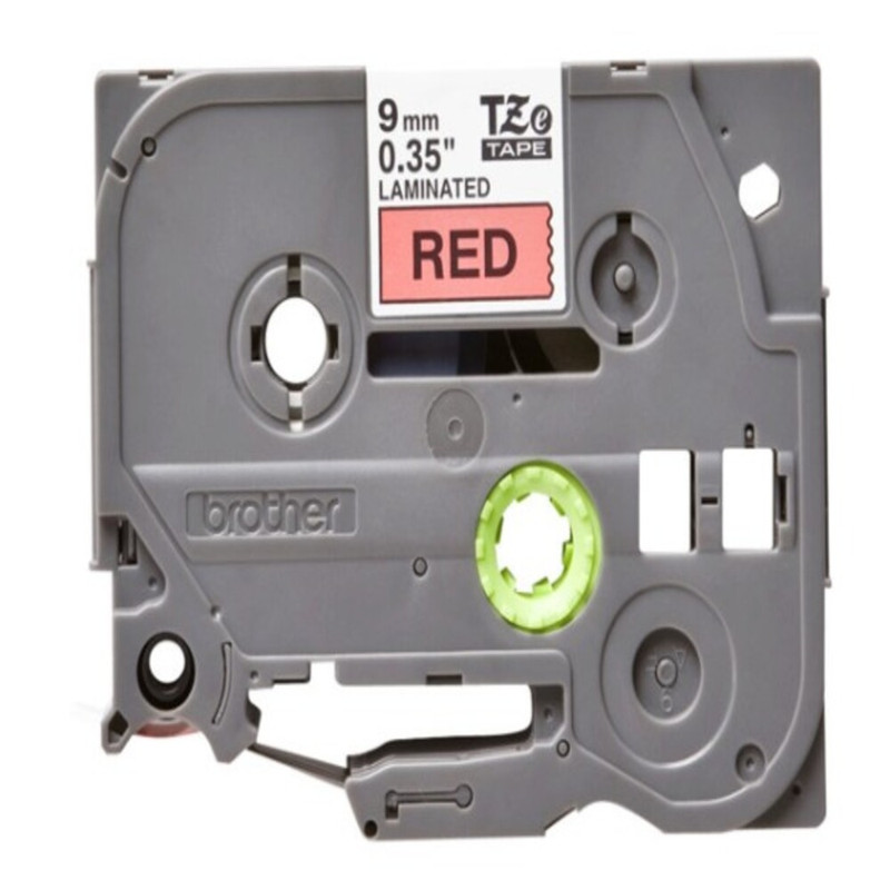 شريط لاصق مغلف من براذر - TZe-421، 9 مم - أسود على أحمر