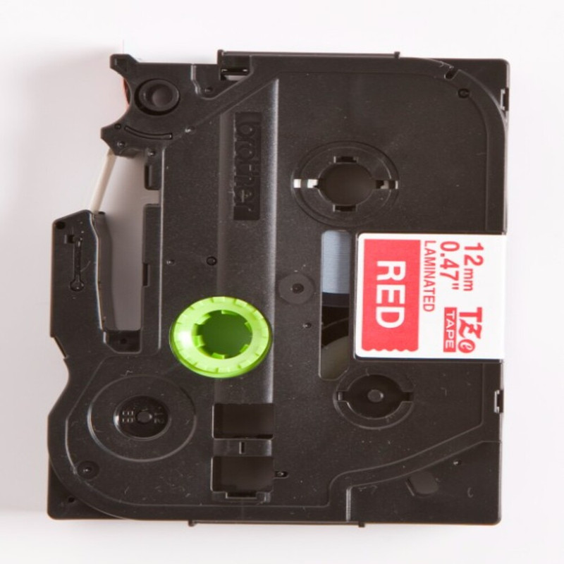 براذر - شريط كاسيت - أبيض على أحمر - 12 مم