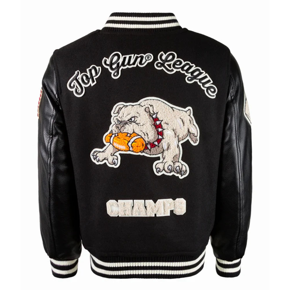 توب غان - جاكيت بولدوغ فارسيتي للأطفال - أسود