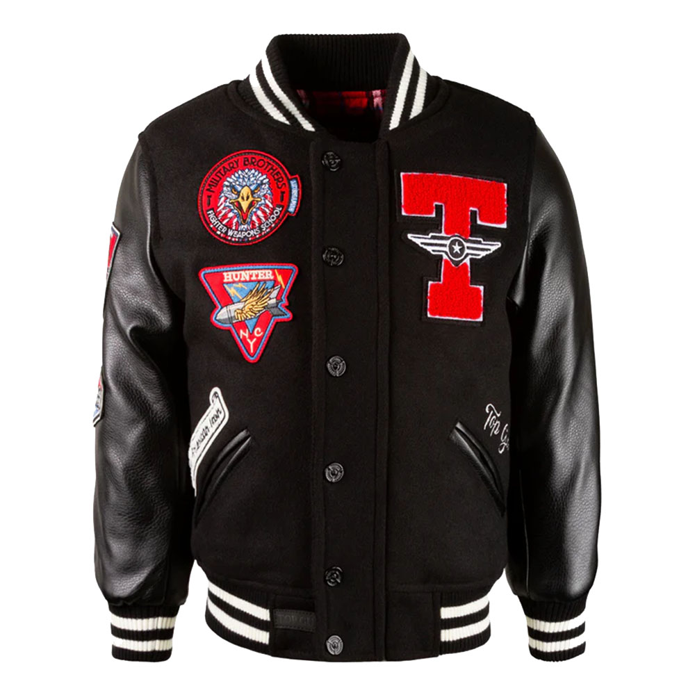 توب غان - جاكيت فارسيتي ميليتاري برذرز للأطفال - أسود