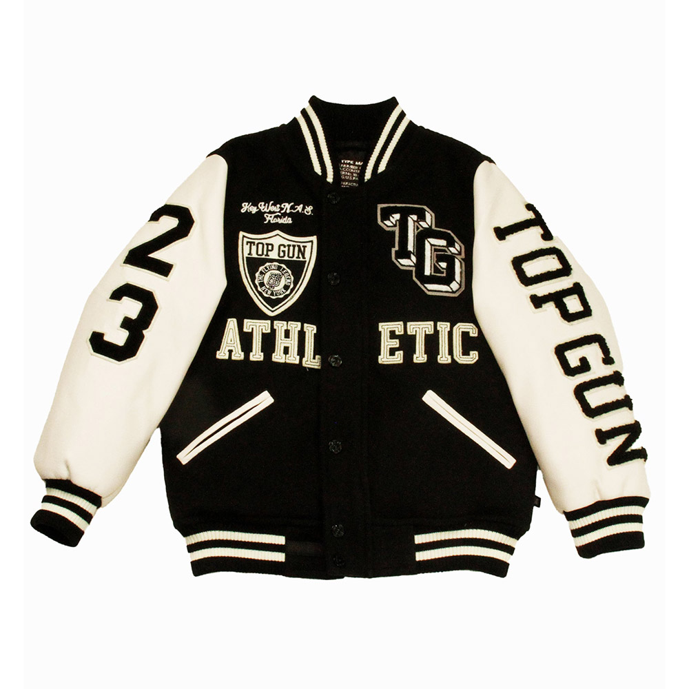 توب غان - جاكيت فارسيتي أثليتيك ديفيجن للأطفال بغطاء رأس قابل للإزالة - أسود