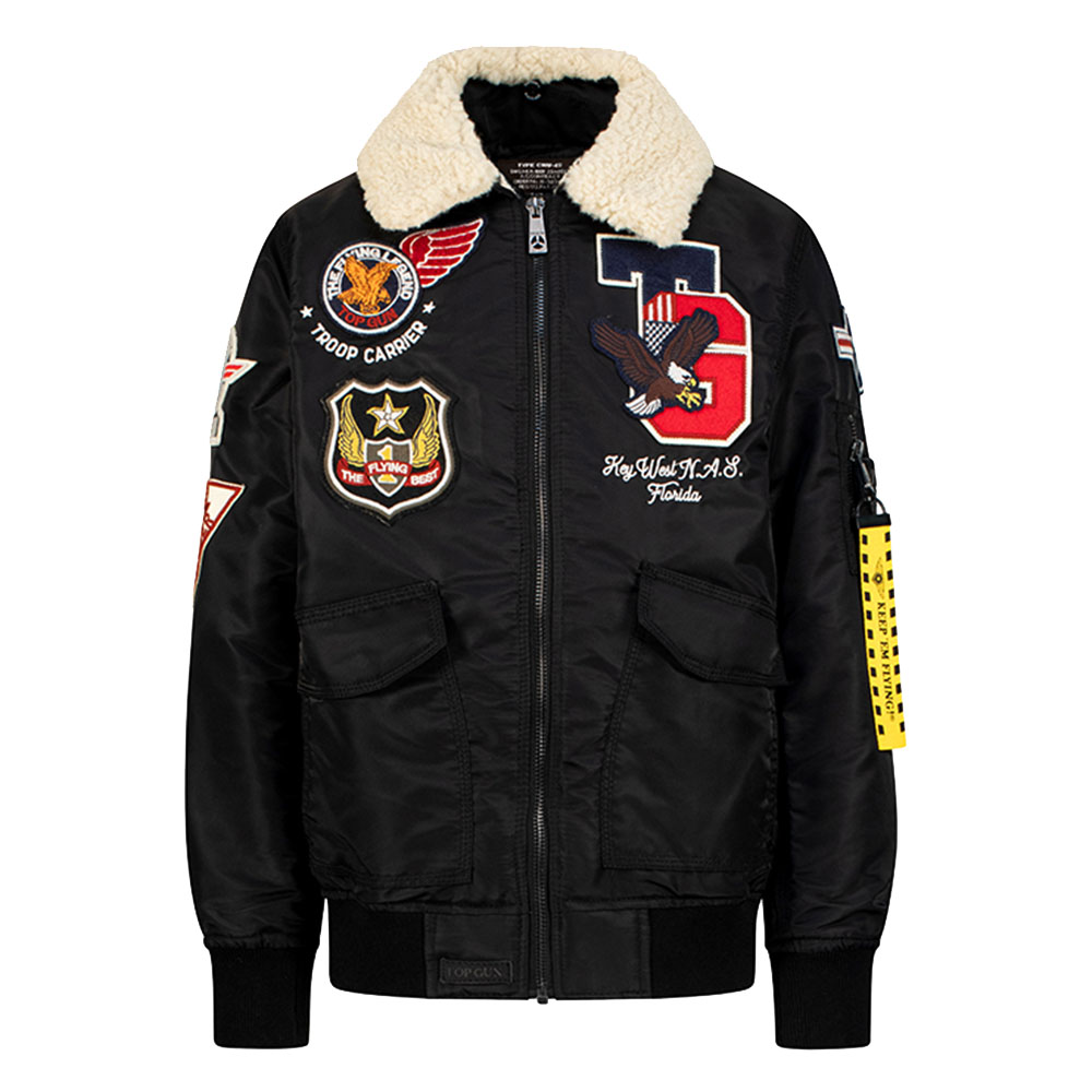 توب غان - جاكيت نايلون للأطفال - إيجل - أسود