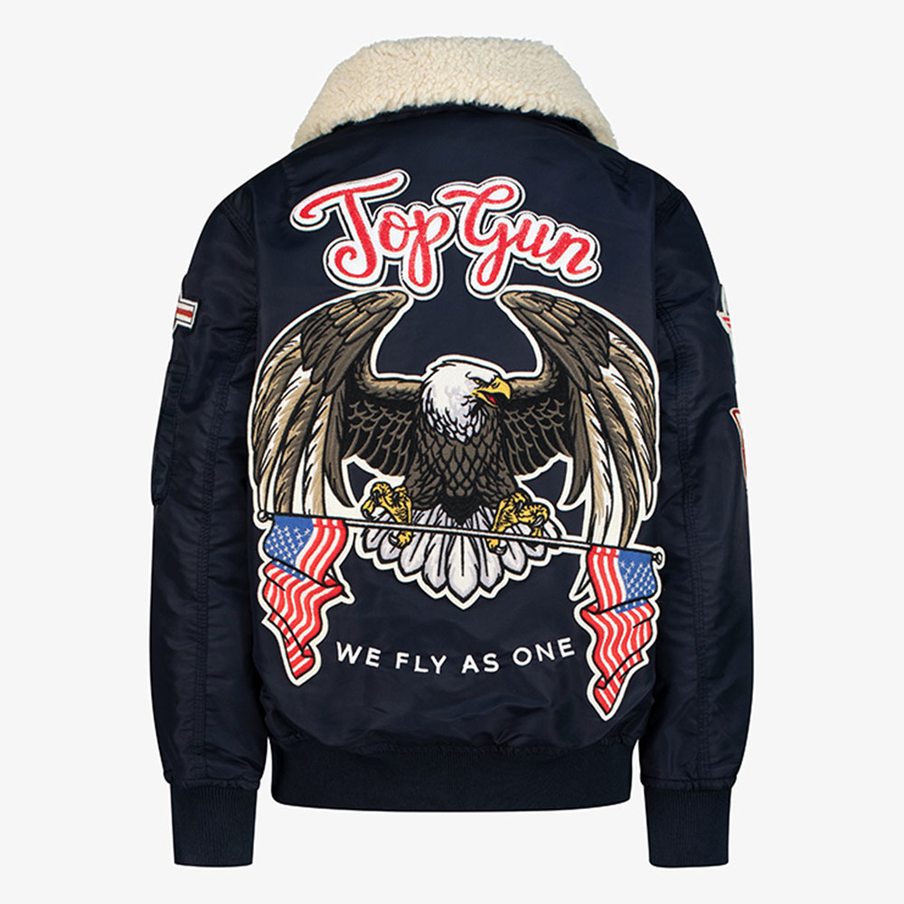 توب غان - جاكيت نايلون للأطفال - إيجل - كحلي