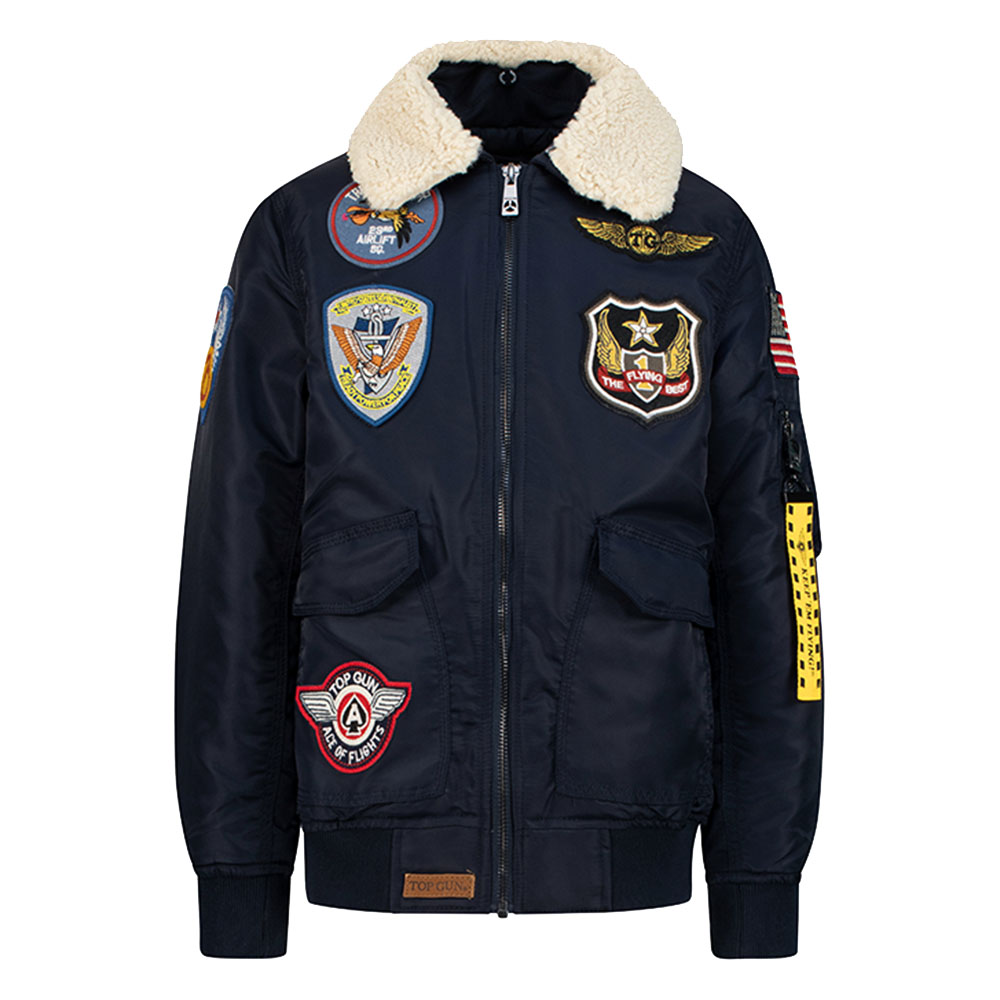 توب غان - جاكيت كورونادو نايلون للأطفال - كحلي