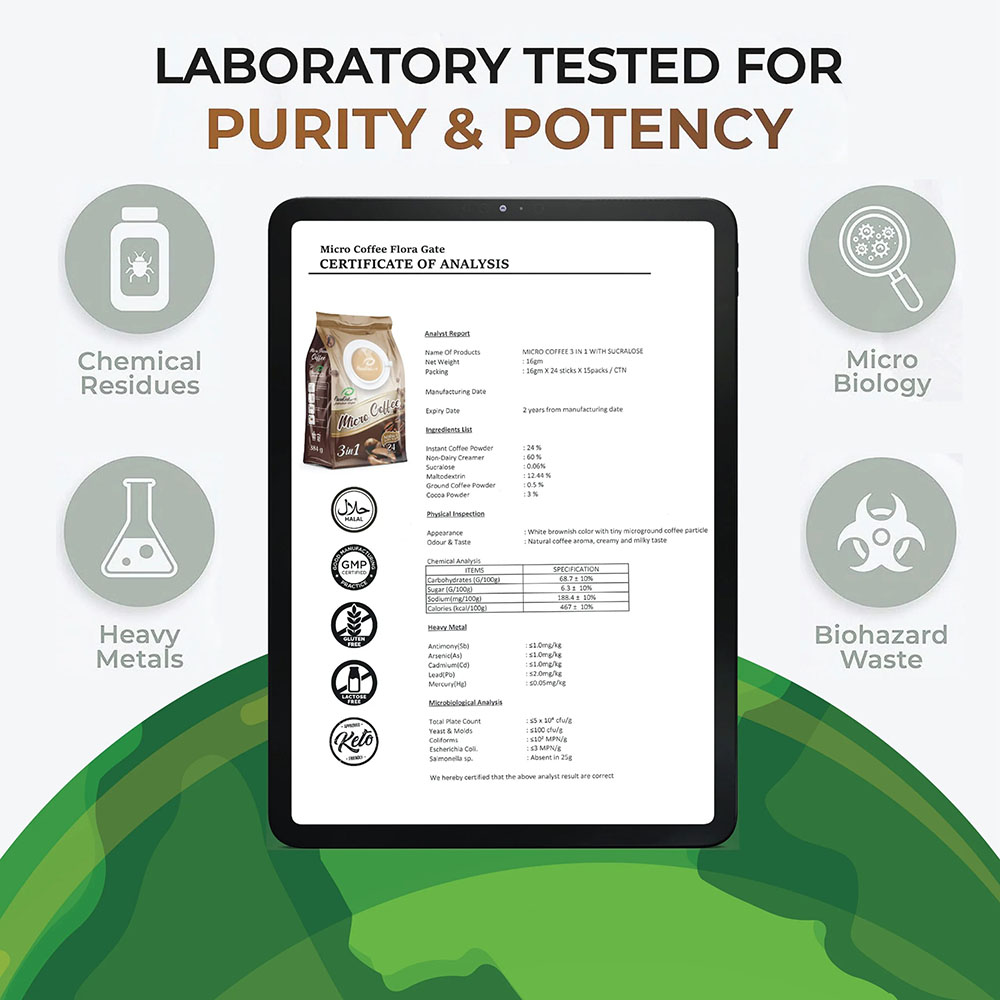 فلورا جيت - عبوات عصي قهوة صغيرة 3 في 1 مع مُحلي دايت - 24 قطعة