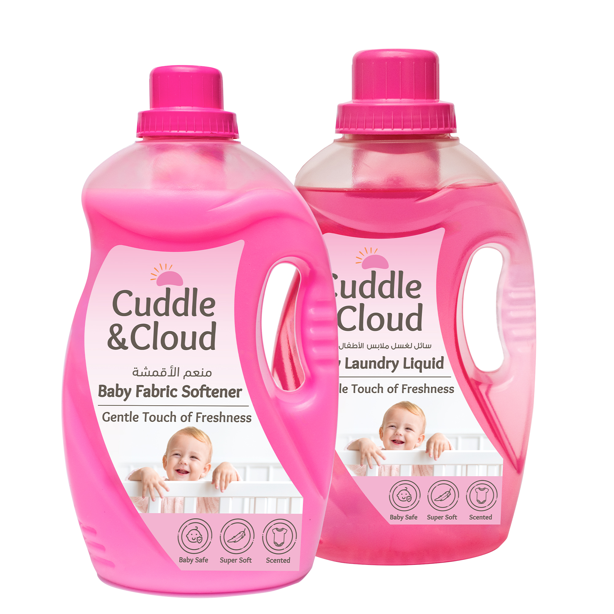 Cuddle & Cloud - Baby Fabric Softener With Laundry Liquid Set - 2 Pcs - 3 L