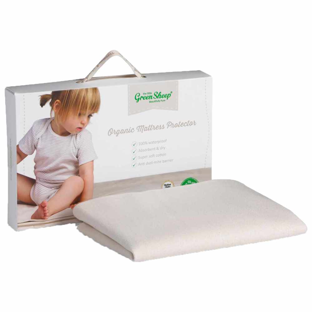 The Little Green Sheep - Organic Crib Mattress Protector - White - Small - 89 x 38 cm