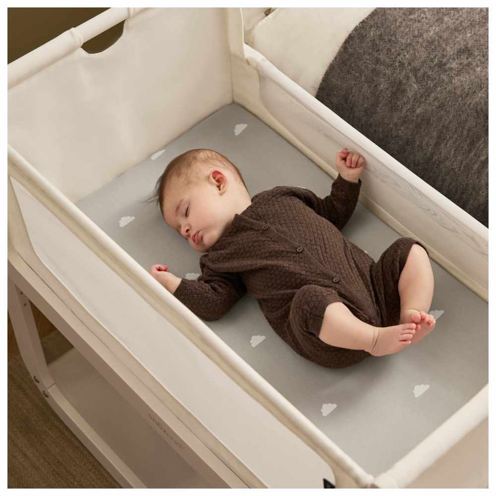 Snuz Crib Fitted Sheets - Grey/Cloud - Pack of 2