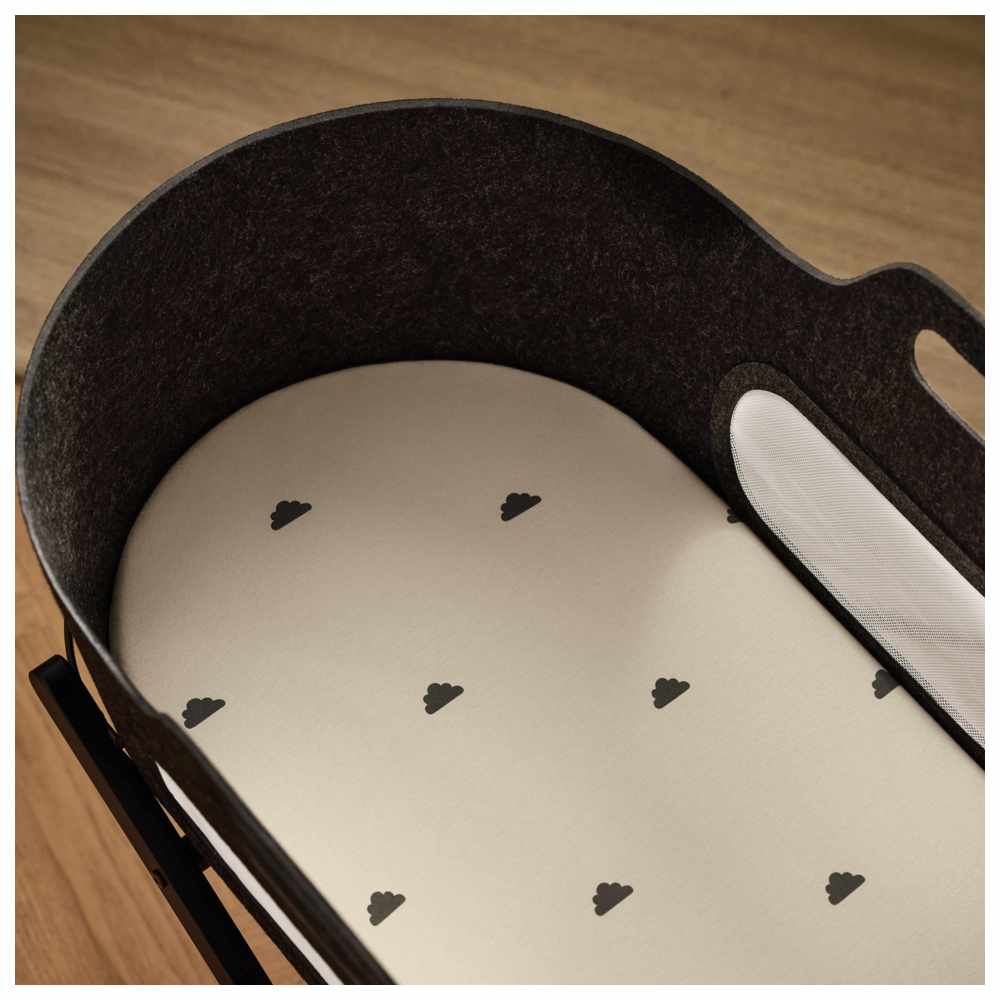 سنوز - ملاءات سرير موسى وسرير الحمل - رملي/سحابي - عبوة من قطعتين