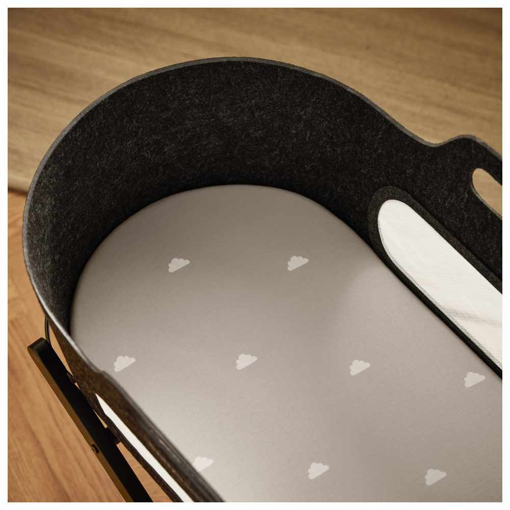 Snuz - Moses & Carrycot Fitted Sheets - Grey/Cloud - Pack of 2