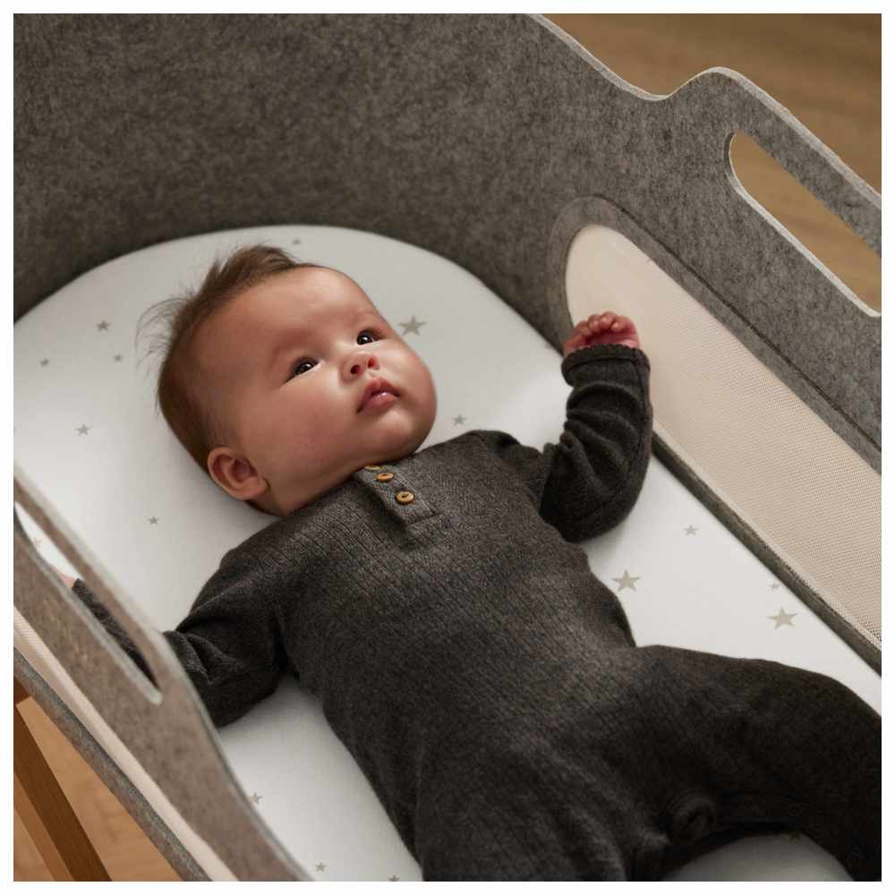 Snuz - Moses & Carrycot Fitted Sheets - White/Star - Pack of 2