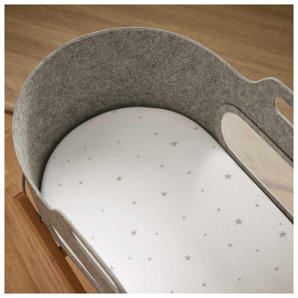 Snuz - Moses & Carrycot Fitted Sheets - White/Star - Pack of 2