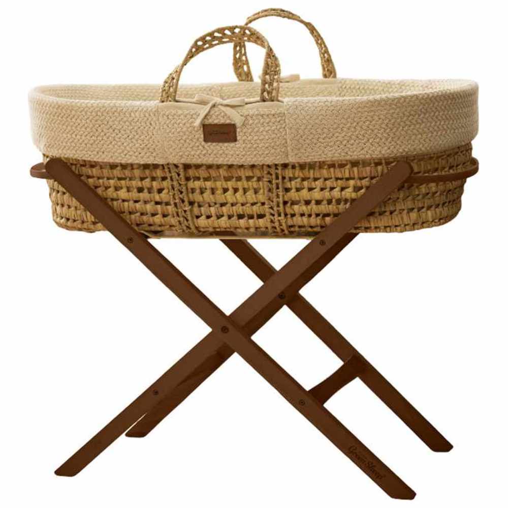 The Little Green Sheep - Moses Basket Static Stand - Walnut