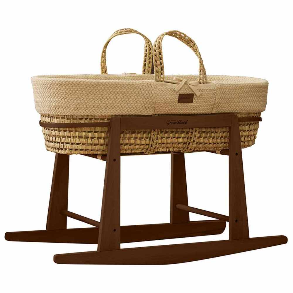 The Little Green Sheep - Moses Basket Rocking Stand - Walnut