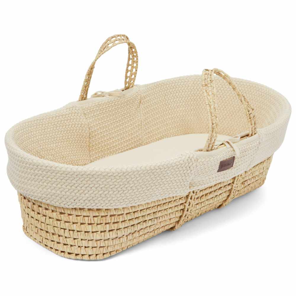 The Little Green Sheep - Moses Basket & Static Stand Set - Wheat Linen