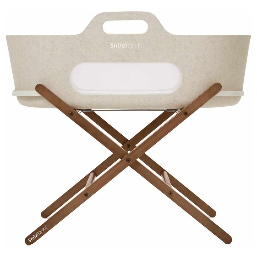 Snuz SnuzBaskit Barley Moses Basket & Walnut Stand - Cream