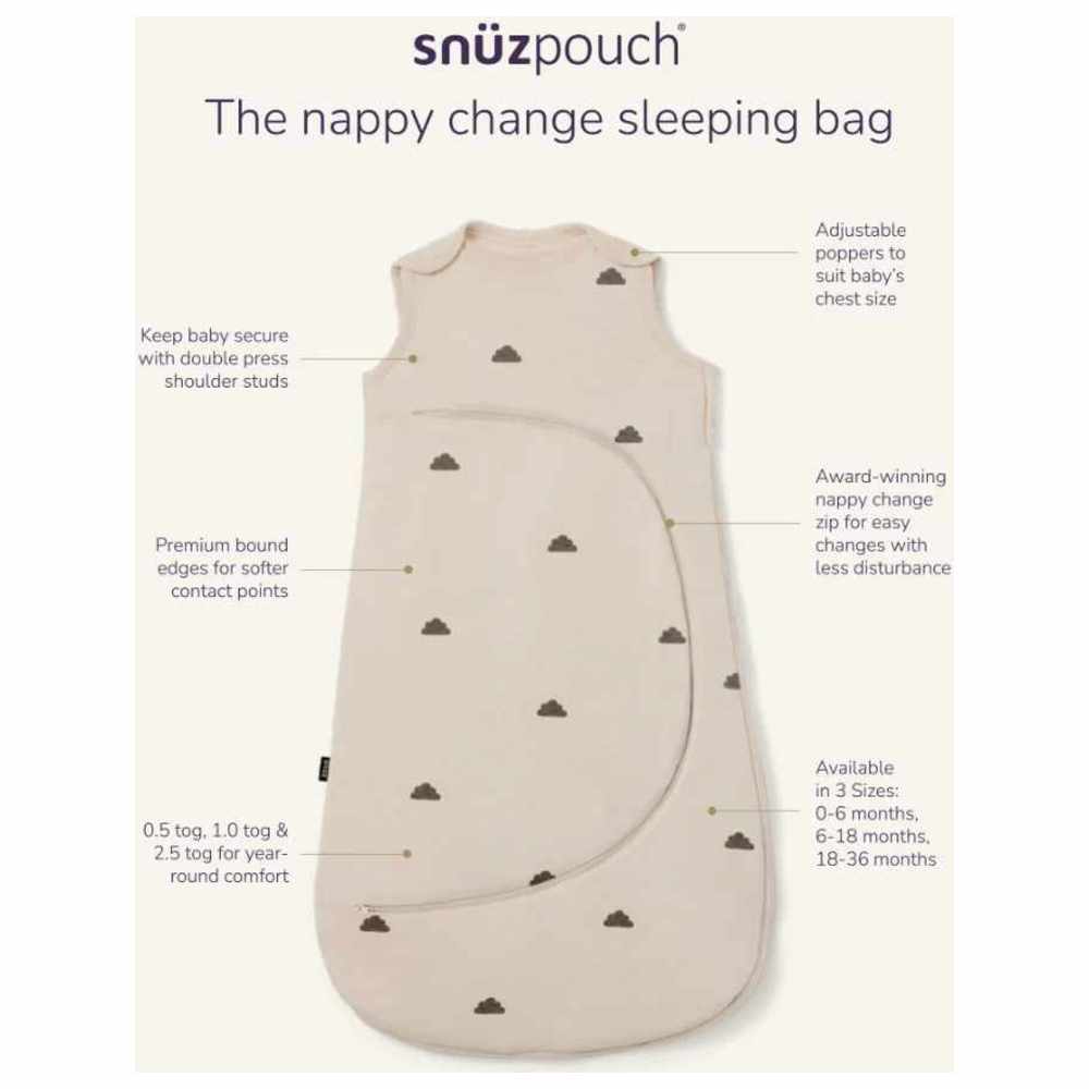Snuz - Pouch 2.5 Tog Sleeping Bag - Sand/Cloud - 0-6M