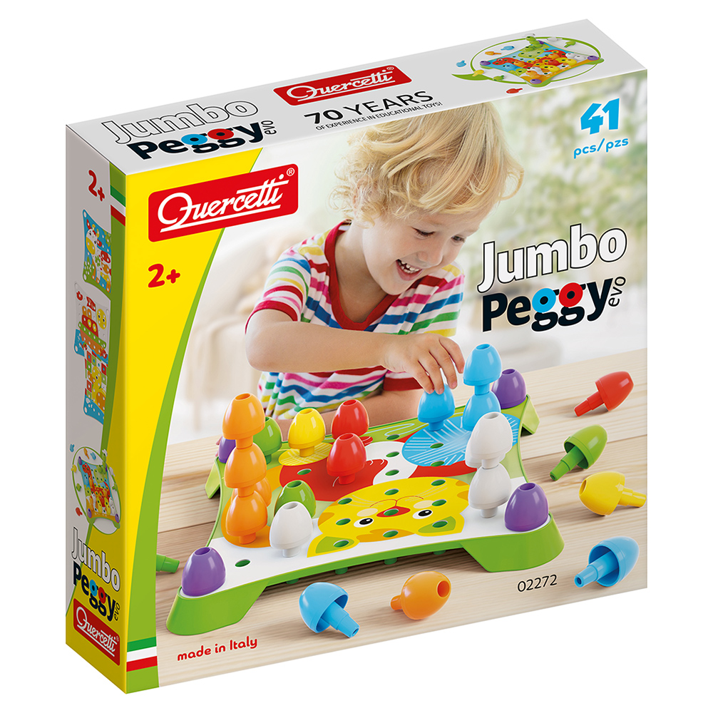 Quercetti - Jumbo Peggy Board Set - 41 Pcs