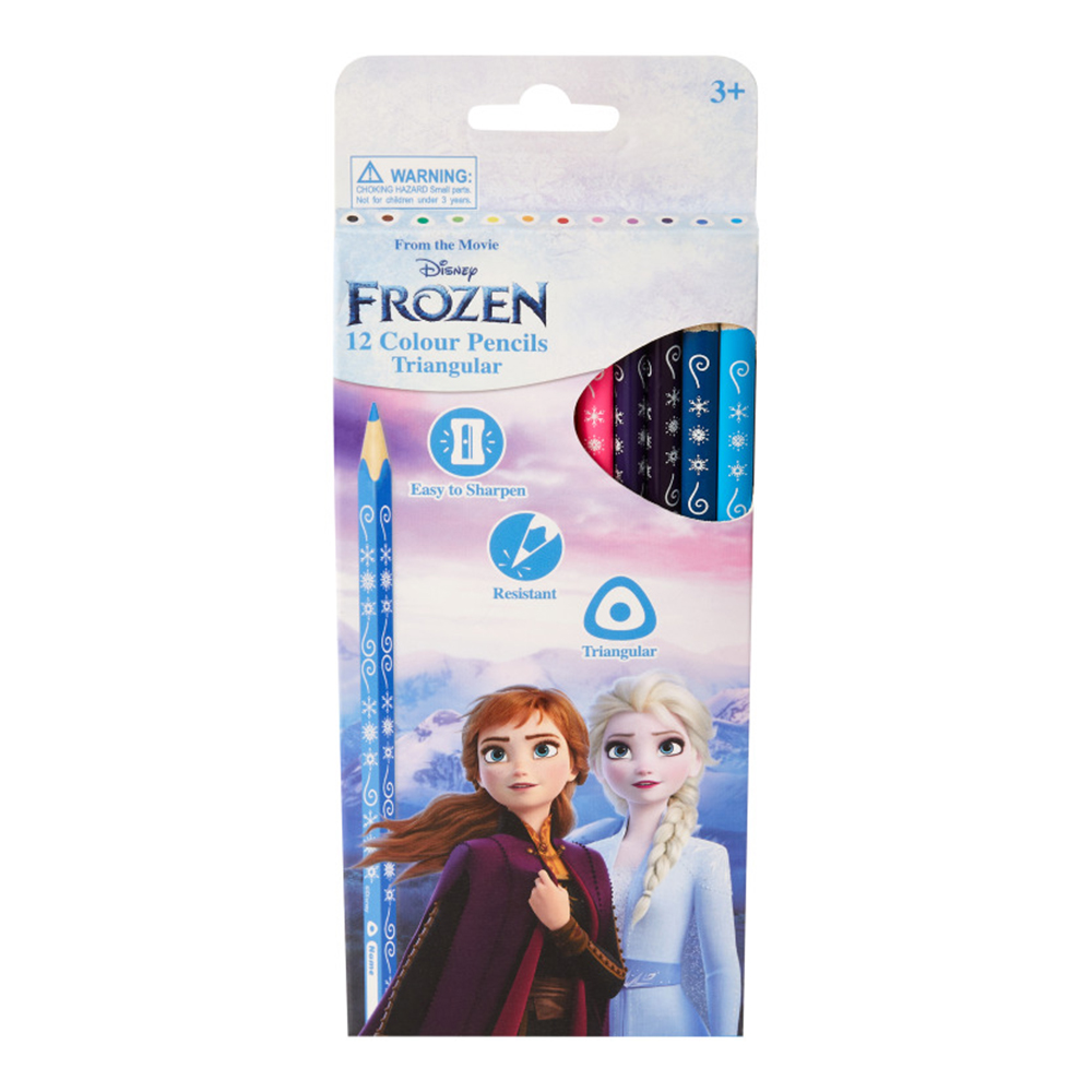 Volkano - Triangular Color Pencil Set - Frozen - 12 Pcs