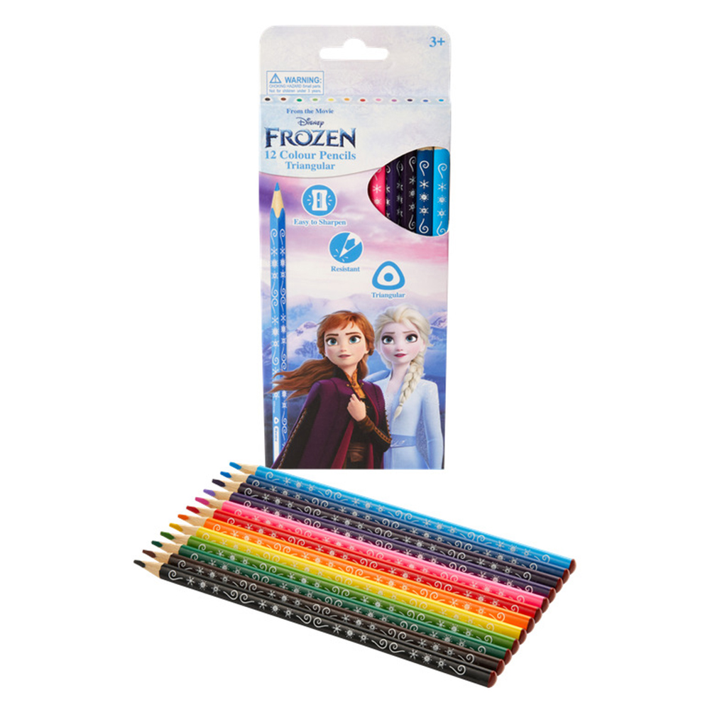 Volkano - Triangular Color Pencil Set - Frozen - 12 Pcs