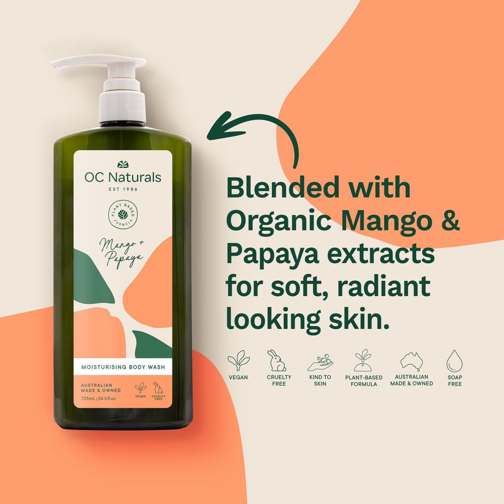 OC Naturals - Mango & Papaya Moisturising Bodywash - 725ml