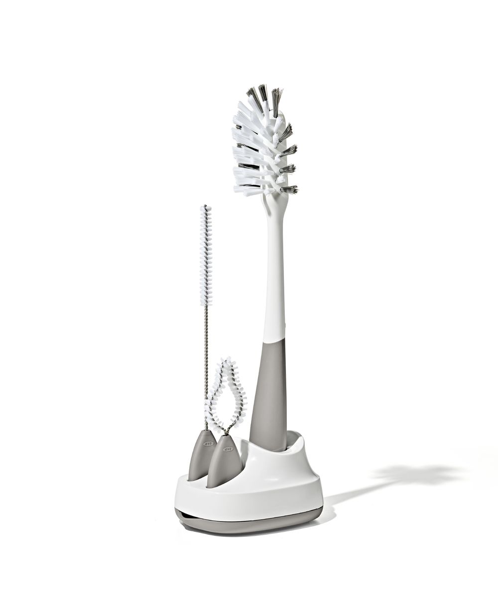 Oxo-Tot - Water Bottle & Straw Cup Cleaning Set - Pebble - 4 Pcs