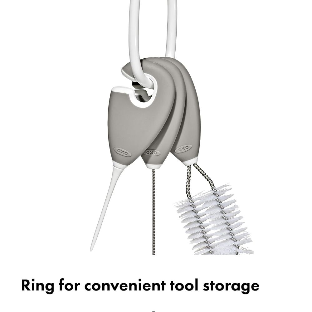 Oxo-Tot - Cleaning Set For Straw And Sippy Cup - Pebble - 3 Pcs