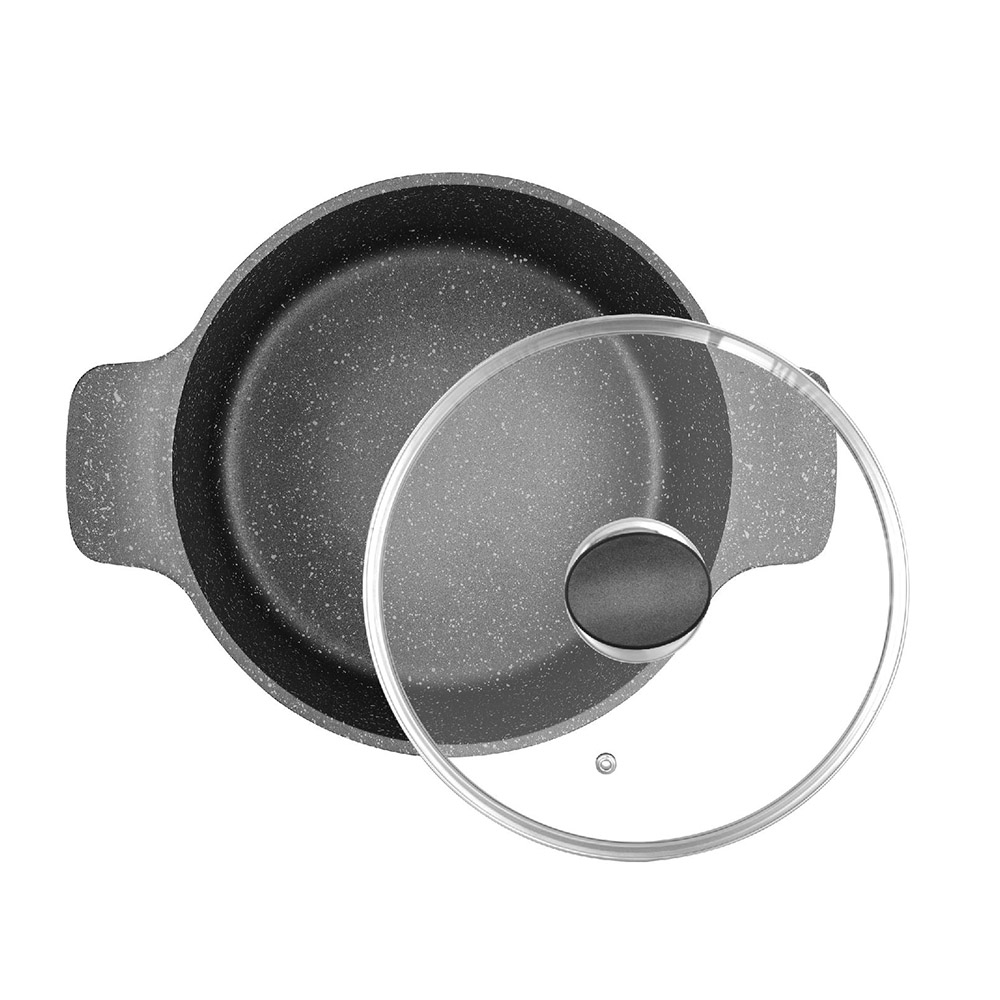 Sonex - Non-Stick Omega Super Cookware Set - Grey Marble - 8 Pcs