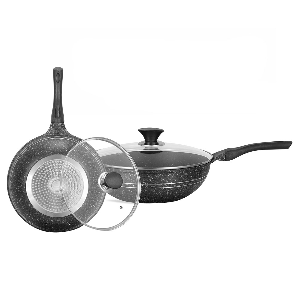 Sonex - Non-Stick Eden Wok - Grey Marble - 30 cm
