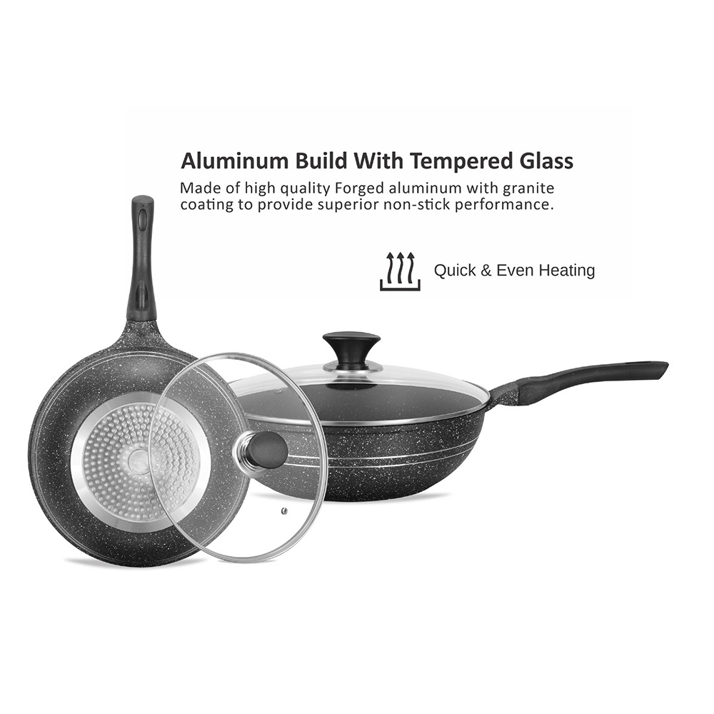 Sonex - Non-Stick Eden Wok - Grey Marble - 30 cm