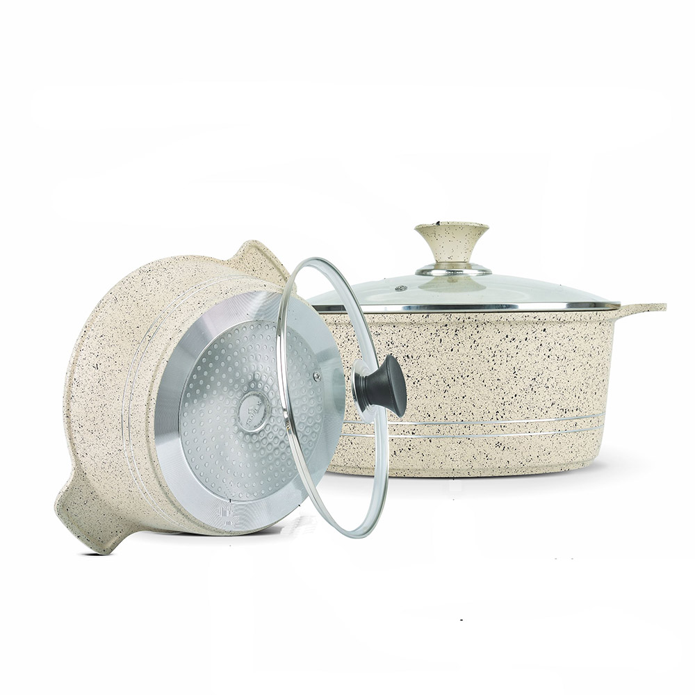 سونكس - مجموعة أواني طهي أوميغا جونيور غير لاصق - رخامي أبيض - 11 قطعة