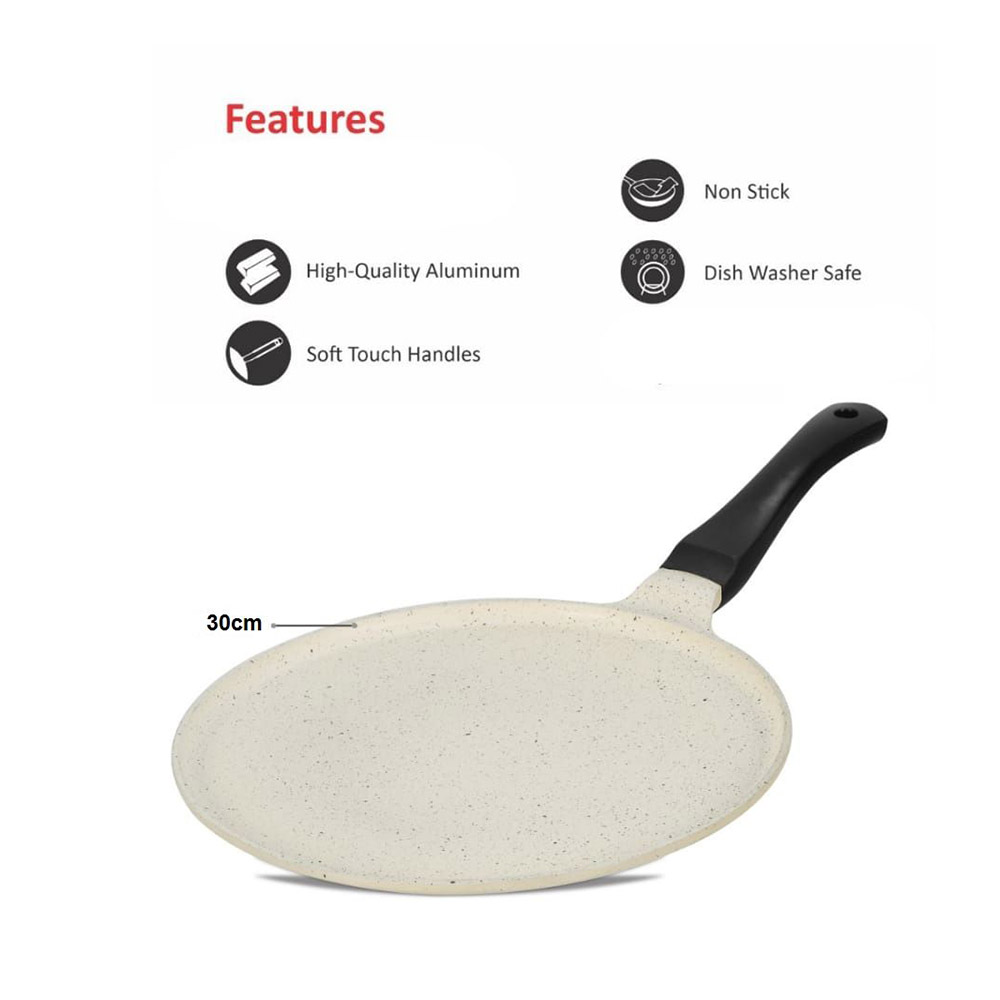 سونكس - صينية ساخنة إيدن غير لاصقة - رخامي أبيض - 30 سم