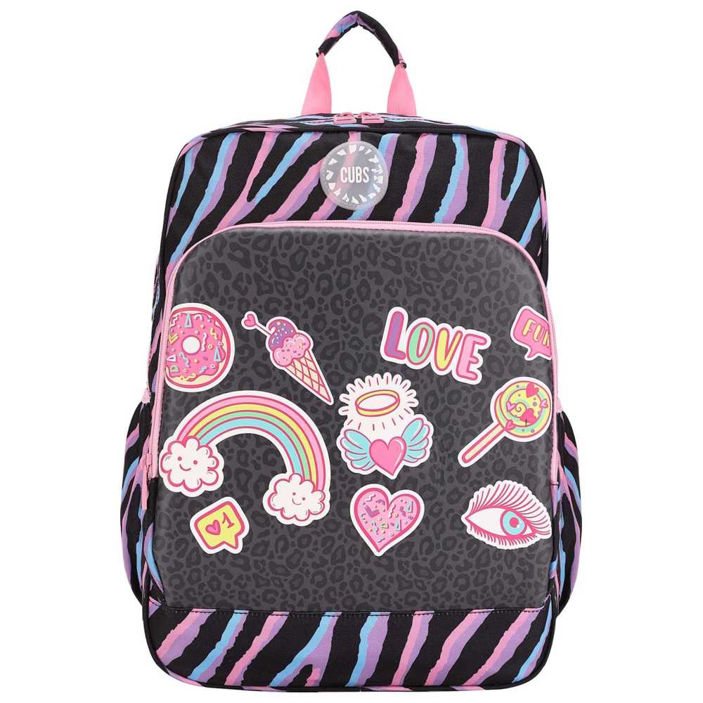 كابس - شنطة ظهر مدرسية - أدوات ليوبارد سوداء - 17.7 إنش/45 سم