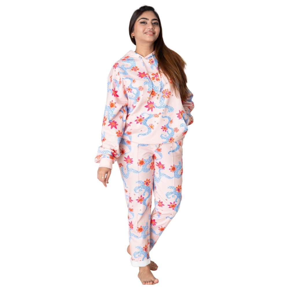 ستايل بغ - بنطال رياضي نسائي مطبوع - زهري