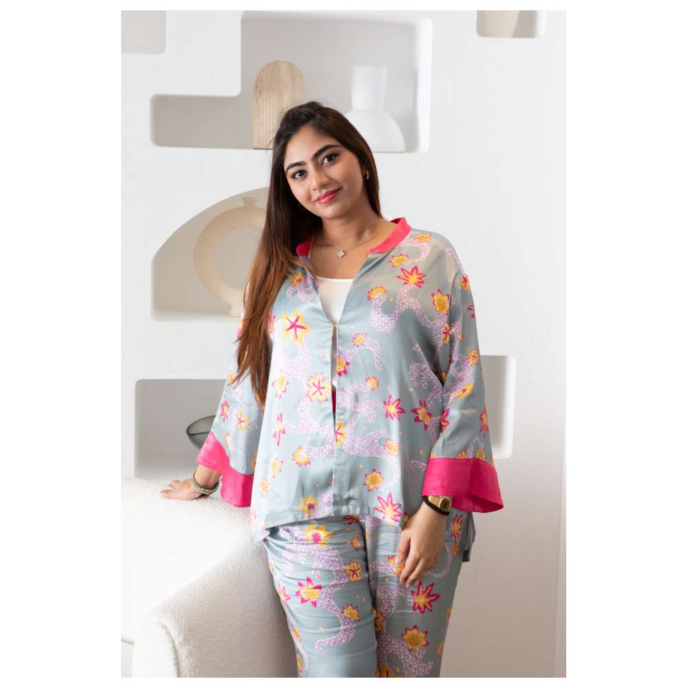 ستايلبج - قميص نسائي مطبوع - أزرق