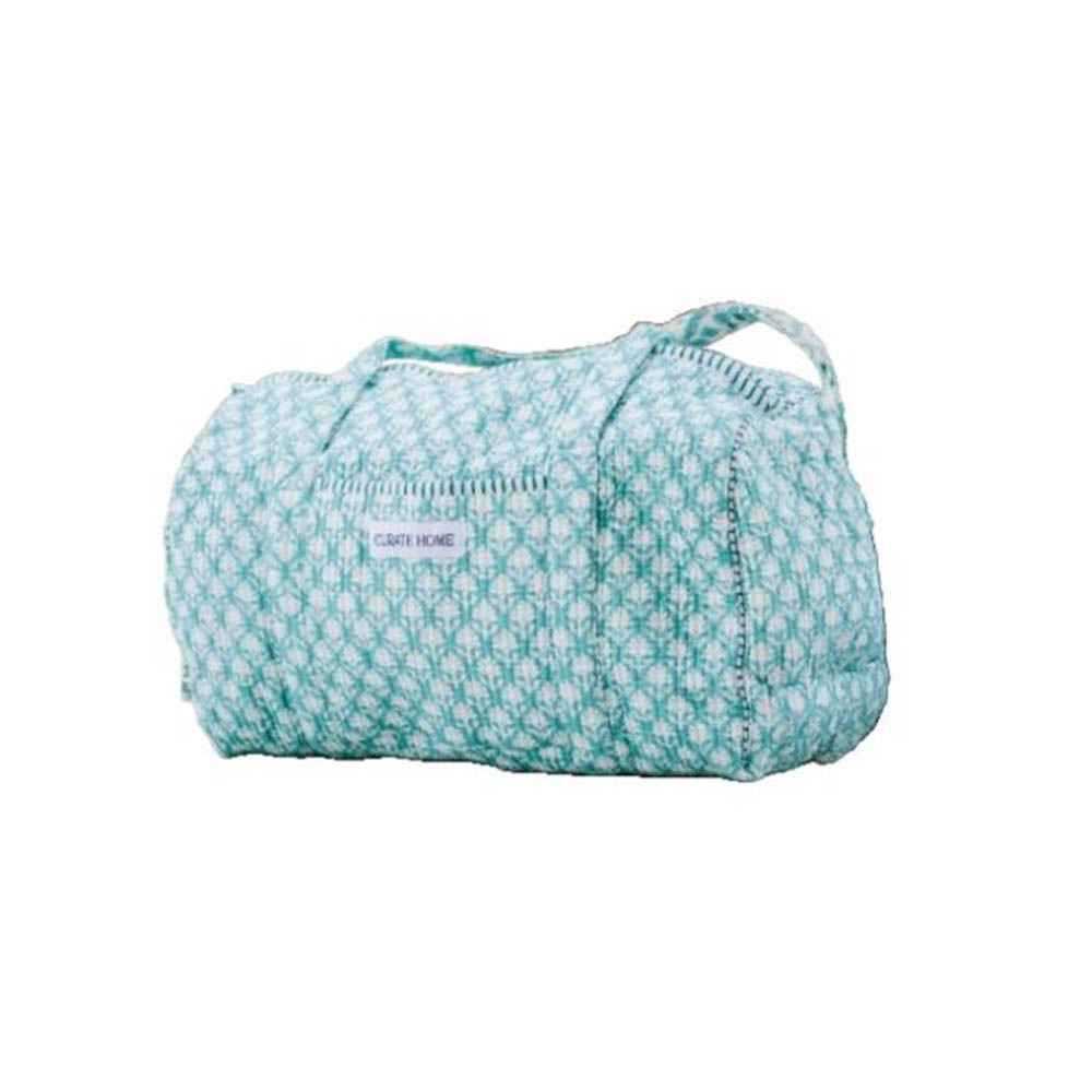 Curate Home - Block Printed Duffel Bag - Blue