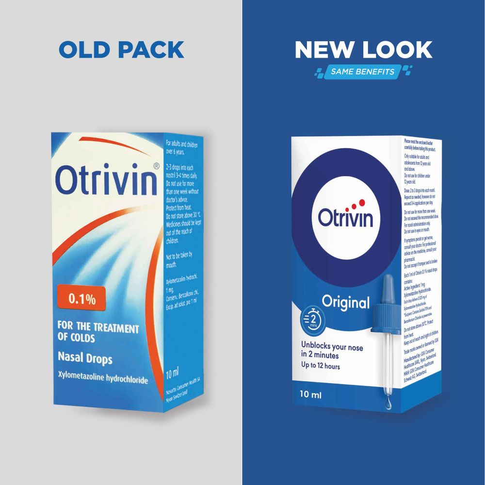 Otrivin 0.1% Adult Drops - 10ml