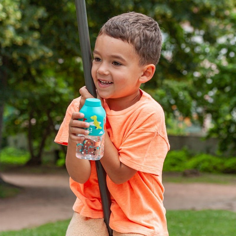 مونبينتو - زمزمية مياه بوزيتيف إس للأطفال - أزرق ديناصور - 330 مل