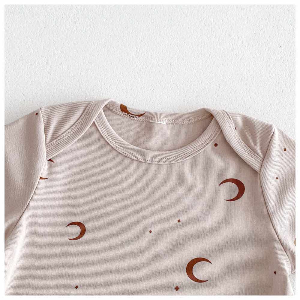 Cherubcare - Moon Print Baby Romper - Grey