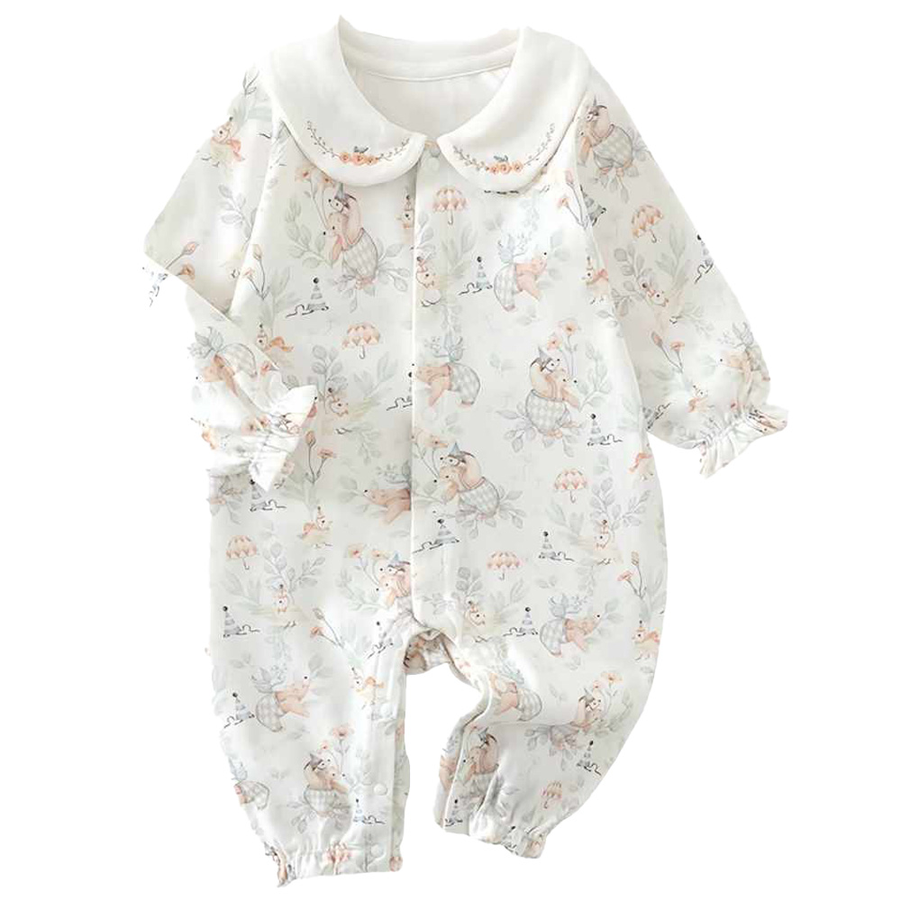 شيرب كير - ملابس نوم للأطفال بطبعة زهور - أبيض