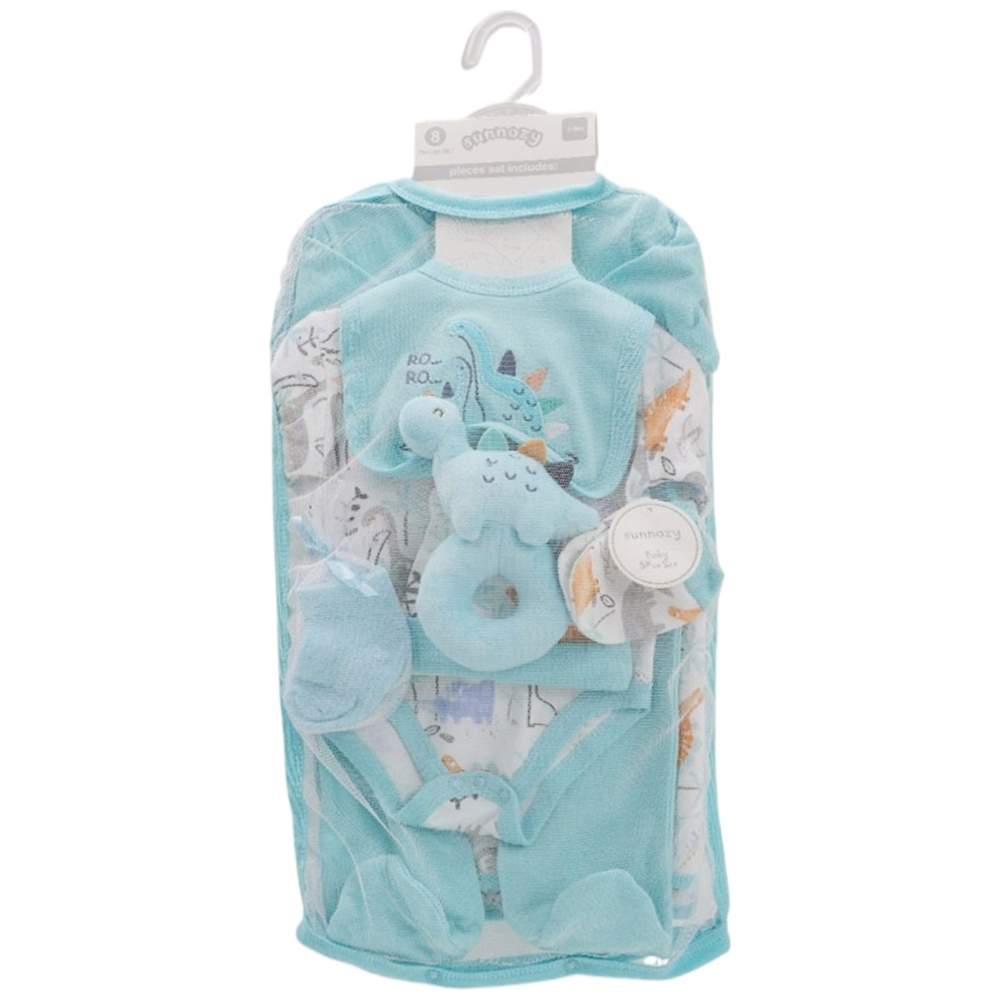 Sunnozy - 8pc-Set - Baby Boy's Little Dinosaur Matching Set - Blue