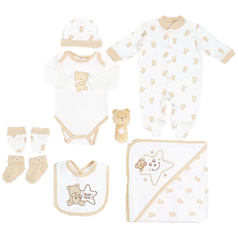 Sunnozy - 8pc-Set - Baby Bear Matching Set - Khaki