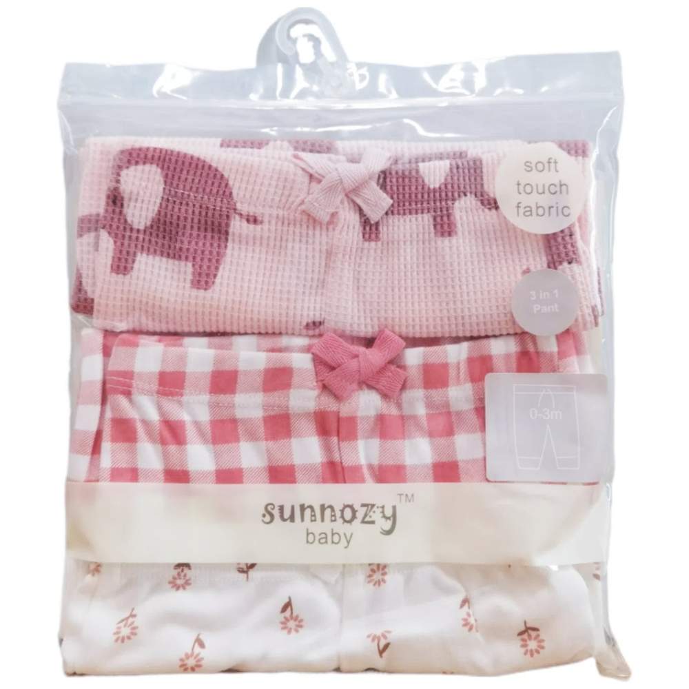 Sunnozy - 3pc-Set - Baby Pants - Elephant