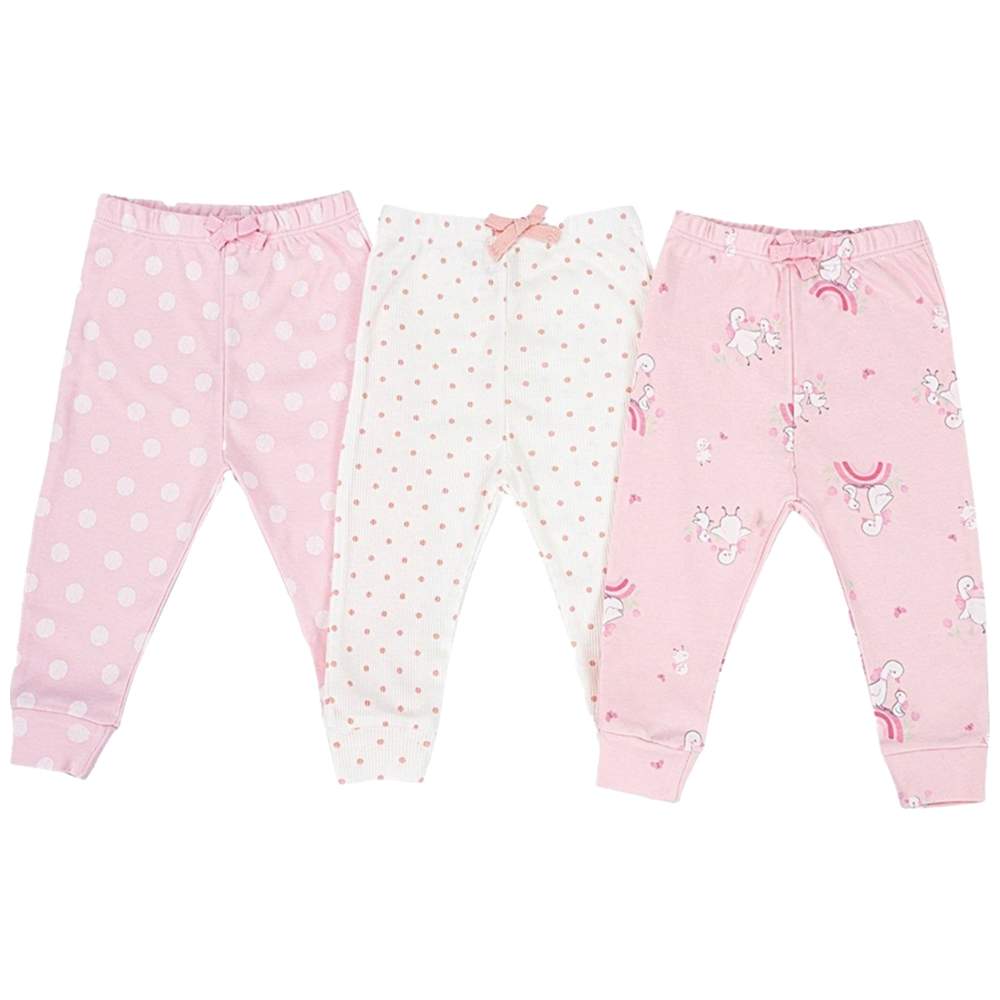 Sunnozy - 3pc-Set - Baby Girl's Pants - Rainbow Duck